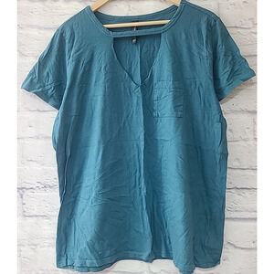Torrid Keyhole Choker Foxy T-shirt Top Women's Size 1X Teal Cutout Punk Grunge